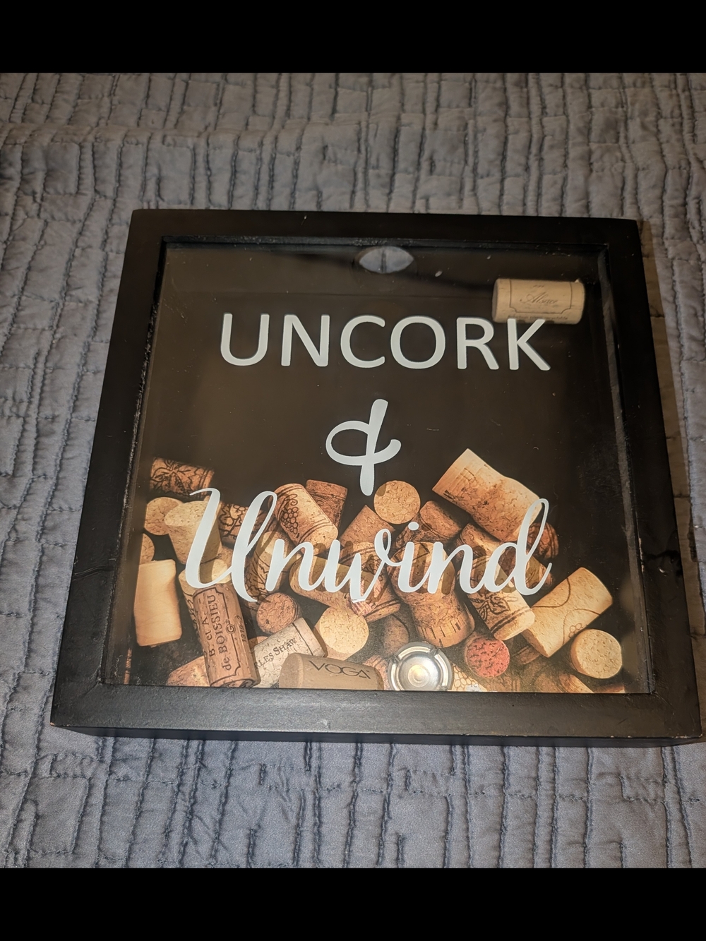 Uncork & Unwind Wine Cork Shadow Box - Black Mainstays